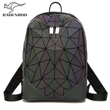 Badenroo-Mochila De piel holográfica geométrica para mujer, morral a cuadros con lentejuelas, con diamantes 2024 - compra barato