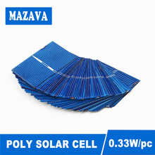 Painel solar diy, células solares policristalinas led com bateria de silicone 52*39mm 0.5v 0.33w 2024 - compre barato