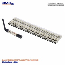Controlador de luz DMX512 inalámbrico para discoteca, 21 unids/lote, 2,4G, para efectos de escenario, controlador DMX de DJ 2024 - compra barato