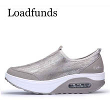 Loadfunds Spring New 35-41 Women Platform Shoes Shaking Casual Loafers Shoes Air Sole Comfortable Footwear Bling Slip On 2024 - buy cheap