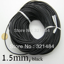 Cordón de cuero redondo real de 100mm, cuerdas de cuero para fabricación de joyas, color negro, 1,5 m, guniune 2024 - compra barato