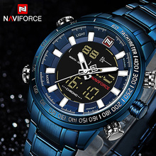 Naviforce relógio masculino de quartzo, relógios impermeáveis, digital, esportivo de led, da moda, 9093 2024 - compre barato