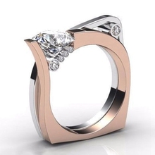 Роскошное женское циркониевое кольцо с камнем, Кристальное, серебряное, розовое золото, ювелирное изделие Свадьба Помолвка, CZ кольца для женщин 2024 - купить недорого