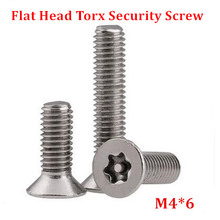 100pcs M4*6 DIN7991 Torx Flat Head Tamper Proof Security Screw A2 Stainless Steel Anti-theft Countersunk Screws 2024 - buy cheap