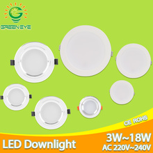 Silver White Ultra Bright LED Downlight 3w 5w 10w 15w Thin Round LED Ceiling Recessed Spot Light AC85~240v Down Light Cold Warm 2024 - buy cheap
