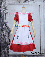 Alice Madness Returns Alice Red Dress With White apron Cosplay Costume H008 2024 - buy cheap