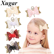 Xugar Hair Accessories 3" Ballerina Chunky Glitter Hair Clips for Girls Princess Hair Bows Kids Hair Barrette Hairpins 2024 - buy cheap