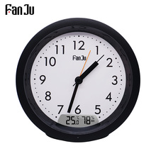 FanJu FJ5132  Alarm Clock Temperature Humidity Display Automatic Backlight Classic Round Desktop Table Bedside Clocks Home Decor 2024 - buy cheap