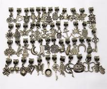 Mix Pendant 50pcs Ancient bronze Charm Big Hole Loose Beads fit Pandora Charms Bracelets & Necklace DIY Jewelry Making 2024 - buy cheap