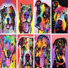 diamond embroidery cute colorful dog 5D DIY diamond painting Cross Stitch full square Rhinestone mosaic home decoration gifts 2024 - buy cheap