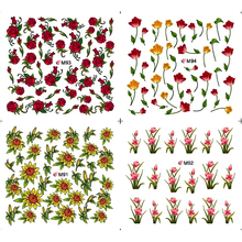 4 PACKS / LOT  Nail Art Water Transfers Stickers Nail Decals Stickers FLOWER FULL COVER TULIP ORCHID ROSE BUD M091-M094 2024 - buy cheap