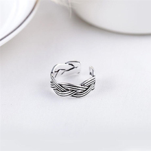 Sole Memory Retro Wave Weaving Personality Creative Wild 925 Sterling Silver Female Resizable Opening Rings SRI316 2024 - buy cheap