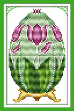 Easter egg tulips cross stitch kit aida 14ct 11ct count print canvas stitches embroidery DIY handmade 2024 - buy cheap