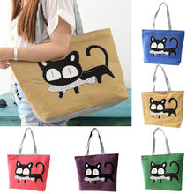 Lovely Cat Printed Women Bag Cat Eat Fish Pattern Print Lunch Bag Handbag Casual Shopping Shoulder Bag Bolsas Femininas  WML99 2024 - buy cheap