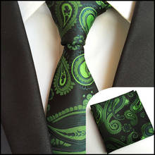 Tie Wholesale 8cm Fashion Men Ties Set with Pocket Square Unique Paisley Necktie Handkerchief 2024 - buy cheap