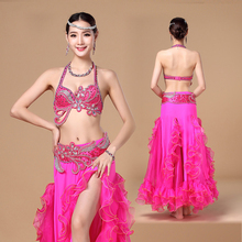 Women Professional Belly Dance Costume Oriental Dance Costume Set 3-pieces Beaded Bra Bellydance Belt Belly Dance Skirts Women 2024 - buy cheap