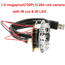 Микрофон ночного видения cmos H.264 30fps 1280*720 24pcs IR LED usb hd модуль камеры 720p 2024 - купить недорого