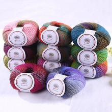 1Pcs Color mixing Wool Crochet Yarn Thick For Hand Knitting Rainbow Space Dyed Baby Yarns Wool Thread 2024 - buy cheap