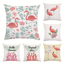 Fronhas de pelúcia têxteis para casa, estilo rural, capa 45*45cm, acessórios, decoração doméstica do flamingo 2024 - compre barato