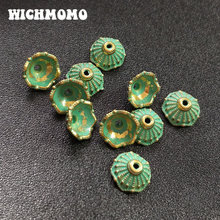 50pcs 10mm Patina Plated Zinc Alloy Green Spacer Bead End Caps for DIY Beads Bracelet Necklace Jewelry Findings PJ003 2024 - buy cheap
