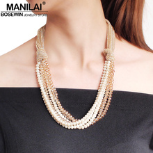Массивное ожерелье MANILAI из шелковой веревки, многослойное ожерелье с подвеской из кристаллов для женщин, эффектное ожерелье ручной работы, украшения для вечеринки 2024 - купить недорого