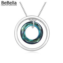 BeBella-collar con colgante circular de cristal para mujer y niña, joyería original de Swarovski, regalo de Navidad 2024 - compra barato
