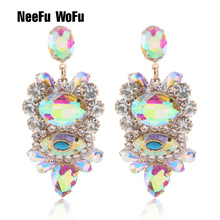 NeeFu WoFu-pendientes de resina para mujer, aretes de cristal, exageración, grandes, charm de moda, Brinco, oreja Oorbellen 2024 - compra barato