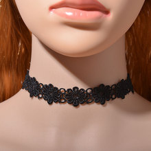 Pink White Black Full Hollow Lace Flower Connected Extender Chain Sweet Choker Necklace For Women 2024 - buy cheap