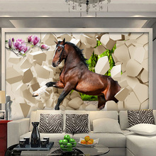 3D Stereoscopic Horse Broken Wall Wallpapers For Bedroom Living Room Sofa Background Wall Mural Custom Non-woven Photo Wallpaper 2024 - buy cheap