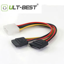 Ult-best-Divisor de Cable de Alimentación SATA Molex de 4 pines a Serial ATA, macho Y hembra 15pin x 2, Cable duro de descarga de 15CM 2024 - compra barato