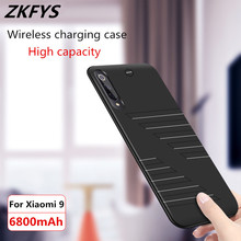 Zkfys silcone carregador de bateria casos para xiaomi mi 9 bateria caso 6800mah portátil power bank externo bateria de carregamento capa 2024 - compre barato
