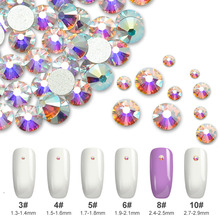 Crystal AB Rhinestones for Nails Design Strass Nail Art Decorations New Arrive SS3 Glas Rhinestones Nail Manicure 1440PCS ZJ1086 2024 - buy cheap