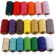 For Home Decoration 100m Long/100yard Pure Cotton Twisted Cord Rope Crafts Macrame Artisan String 20colors Can Be Choosen 2024 - buy cheap