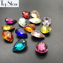 Topstone-resina k9 de 10x14mm, 13x18mm, pedra em forma de lágrima, multi cores, pode misturar strass para fazer joias na moda 2024 - compre barato