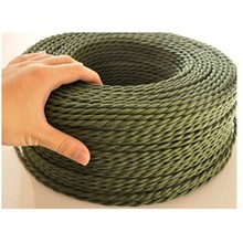 Cabo elétrico de 2 m por lote antiguidade de 2x0.75mm, 2 metros, 2 em formato de cabo trançado, luz verde