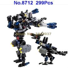 8712 299pcs 2 In 1 Deformation Robot Series Dinosaur Robot Building Blocks Toy 2024 - buy cheap