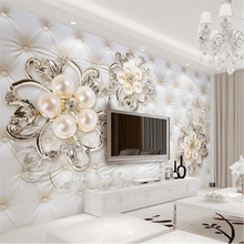 Beibehang-papel tapiz personalizado para decoración del hogar, paquete suave de cuero de imitación, flor de perla, mural de TV 3 D, murales para sala de estar y dormitorio, papel tapiz 3d 2024 - compra barato