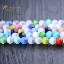 Natural Multicolor Cat Eye Stone Round Beads For Jewelry Making 4 6 8 10 12mm 15" Diy Spacer Loose Beads Wholesale Perles Bijoux 2024 - buy cheap
