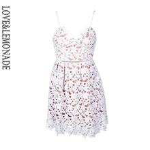 LOVE & LEMONADE V-Neck Lace Stitching White Dress TB 8526 2024 - buy cheap