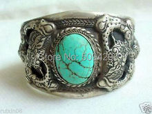 XFS2335>>>Men's tibet silver inlay stone cuff bracelet 2024 - buy cheap