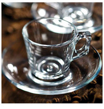 Концентрированный Европейский эспрессо капучино чашка для кофе простой бессвинцовый термостойкий стеклянный чашка для воды 2 шт./компл. 2024 - купить недорого