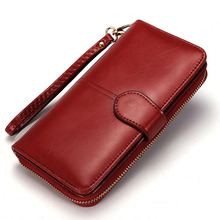 Women Wallet Female Purse Women Leather Wallet Long Trifold Coin Purse Card Holder Money Clutch Wristlet Multifunction Zipper 2024 - buy cheap