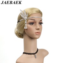 JAEBAEK арт-деко 1920's Flapper Great Gatsby Вдохновленный лист медальон жемчужный головной убор 2024 - купить недорого