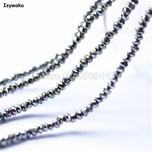 Ischuaka cor de prata brilhante, 1980 peças, contas de vidro cristalino facetado 1mm, para fabricação de joias 2024 - compre barato