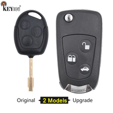 KEYECU for Ford Fiesta Cougar Focus KA Mondeo Original/Modified Flip Remote Car Key Shell Case Fob 3 Button FO21 Blade 2024 - buy cheap
