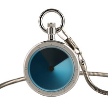New Design Blue Turntable Stylish Small Quartz Pocket Watch Silver Snake Chain Men Women Kids Fob Chain Pocket Watch 2024 - buy cheap
