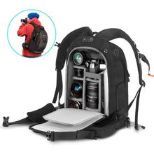 Mochila para câmera, lazer, caminhada, multi-função, câmera, slr, grande capacidade, à prova d'água, anti-roubo, preta 2024 - compre barato