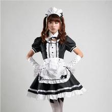 Fantasia servo feminina, traje fantasia de halloween, para festa, cosplay, vestido preto, lolita, adulto, feminino, sissy, uniforme de empregada francesa 2024 - compre barato