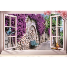 Laeacco-fondos fotográficos para estudio fotográfico, ventana, flores, mármol, Banco de pared, mariposas, Escena de hadas 2024 - compra barato