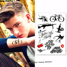Nu-TATY черный велосипед конская голова временная татуировка боди-арт флеш-тату наклейка s 17*10 см водонепроницаемый поддельный тату-стикер 2024 - купить недорого